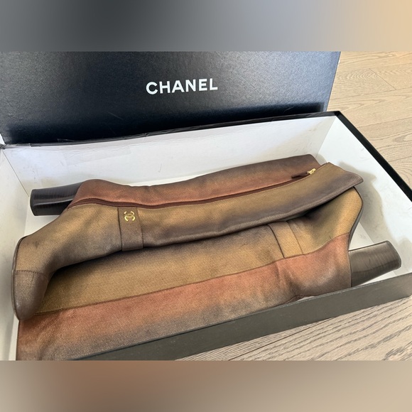 Chanel Iridescent Gold/Bronze Boots - Picture 2 of 5